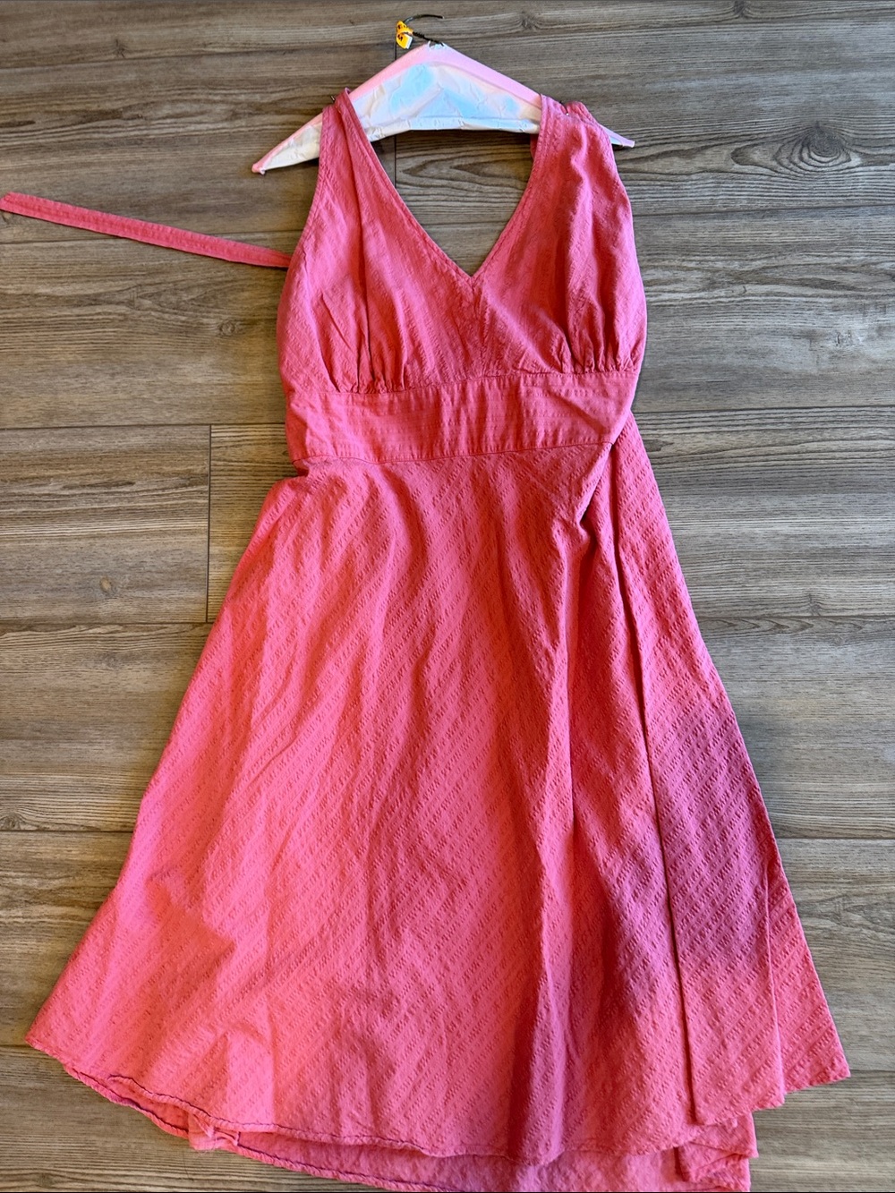 Ashley Stewart Coral Pink V-Neck Midi Dress